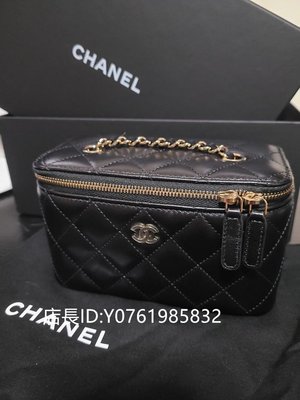 Chanel Vanity Case mini classic with chain black/gold 經典 化妝箱