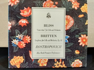 Rostropovich,Bliss-Cell.c & Britten etc羅士卓波維契，比利斯-大提琴協奏曲，布列頓-大提琴與管弦樂團交響曲,如新。