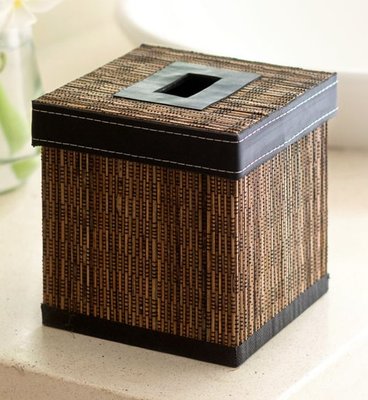 日本進口 好品質皮革方形捲筒衛生紙正方形面紙衛生紙盒儲物盒收納盒送禮禮物 5683c