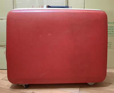 早期復古 ECHOLAC 愛可樂紅色硬殼行李箱/手提箱/旅行箱