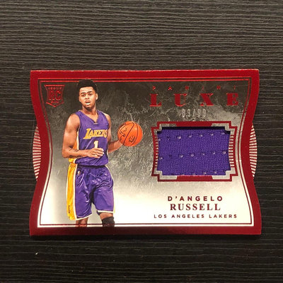 AG 342 Panini Luxe D'angelo Russell RC Jersey 新球衣卡 限量89/99
