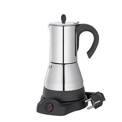 全新咖啡機 配件 耐用 家用咖啡機意式咖啡壺歐插電便捷式不鏽鋼304電動摩卡壺
