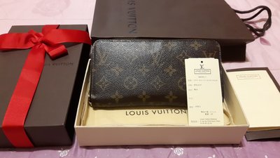 LV M60017 經典Monogram花紋拉鍊長夾 台南新光三越百貨LV專櫃購買附購買證明