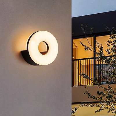 戶外壁燈防水陽台創意庭院燈室外墻壁燈LED樓梯燈過道現代簡約