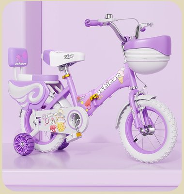 糖果[可折疊]全新 熱賣款 可愛糖果兒童自行車腳踏車12吋 14吋 16 寸18吋附藍子後座鈴當閃光輔