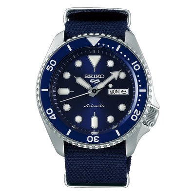 【金台鐘錶】SEIKO精工 5號盾牌 機械錶 潛水表 動力儲存41小時 (帆布帶藍水鬼) 43mm SRPD51K2