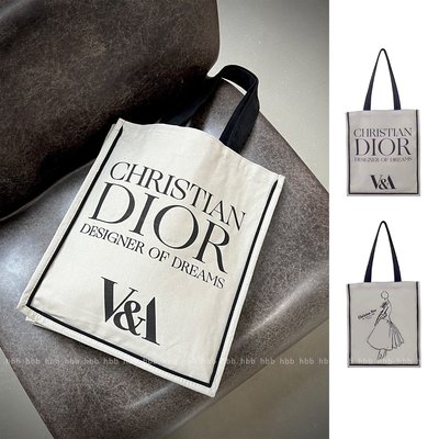 Christian Dior英國V&amp;A博物館 展會 迪奧 Designer Of Dreams 限量帆布袋 購物袋 托特袋