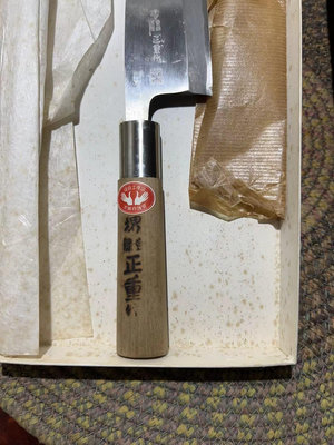 日本產 界刀司，正重作日本二手廚刀，剃骨刀，全鋼單刃，櫸木柄