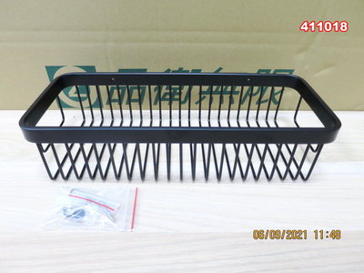 SUS304不銹鋼寬邊浴室置物架 單層置物網籃 長方形置物籃架 018