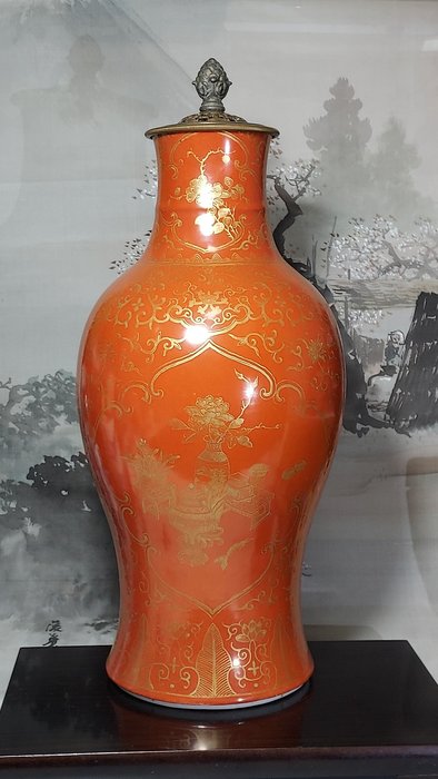 人気特価激安 日本製の花瓶 紅天球瓶 骨董 美品 美術品 アンティーク