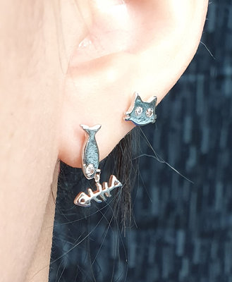 小動物鋯石耳針 平面 耳環 多款式 耳釘 耳針 耳飾 合金