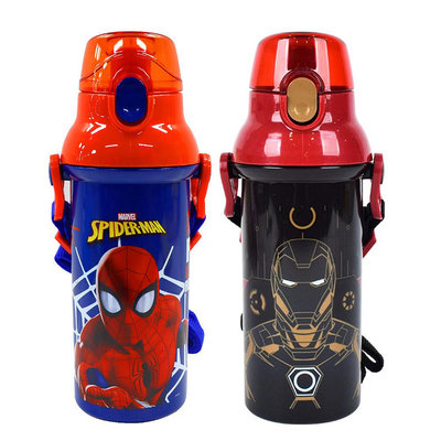【爆米花】漫威英雄 BPAfree直飲式水壺 480ml 蜘蛛人 鋼鐵人