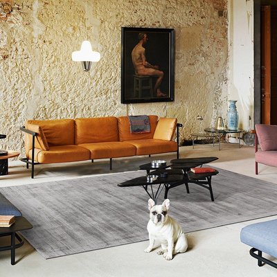 特價印度手工現代極簡灰色輕奢地毯客廳高端奢侈品高級感素色臥室地墊
