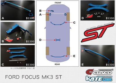 》傑暘國際車身部品《 國際大廠 CUSCO CN FOCUS MK3 2013  2015 防傾桿 下拉桿 底盤