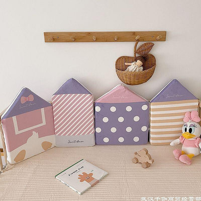 【現貨】限時寶寶絨嬰兒床床圍防撞頭防護卡通北歐可愛小房子軟包四季裝飾
