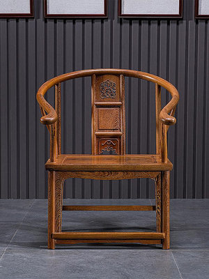 紅木家具雞翅木圈椅三件套茶幾新中式太師椅實木仿古圍椅官帽椅子