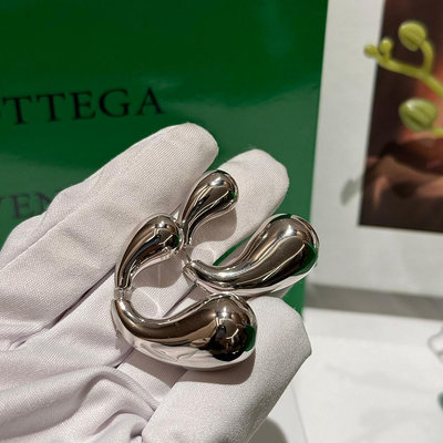 義大利精品Bottega Veneta 寶緹嘉銀色Drop耳環 代購
