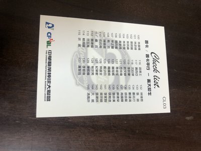 2018 中華職棒 義大犀牛 普卡 CL03
