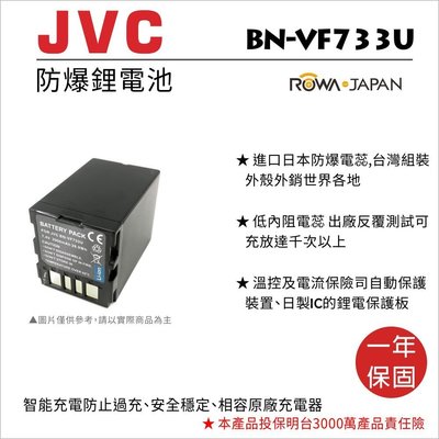 幸運草@樂華 FOR Jvc BN-VF733U 相機電池 鋰電池 防爆 原廠充電器可充 保固一年