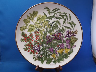 [美]FRANKLIN PORCELAIN(WEDGWOOD製造)1977年骨瓷花卉裝飾盤-FEBRUARY