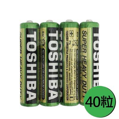 【東芝Toshiba】碳鋅電池 4號 AAA電池 40顆 盒裝(環保電池/乾電池/公司貨)