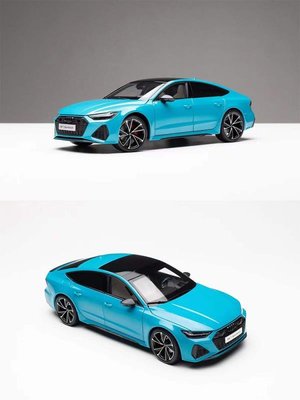 免運現貨汽車模型機車模型成人禮品 2021款奧迪RS7 sportback 其輝 1:18仿真合金汽車模型藍
