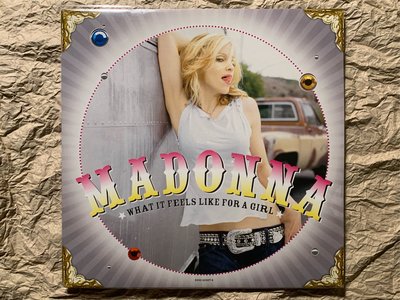 跨世紀女皇-瑪丹娜-女孩的感覺 12” 二手雙封面混音單曲黑膠（歐版重量盤） Madonna - What It Feels Like for a Girl