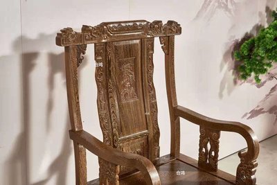 【熱賣精選】太師椅雞翅木椅子中式扶手椅紅木太師椅實木家具辦公椅老板椅主椅