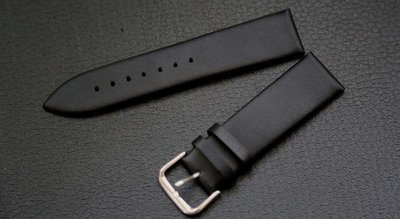 18mm 20mm 22mm,極簡風格可替代ck原廠錶帶,黑色真皮平面錶帶～尖尾