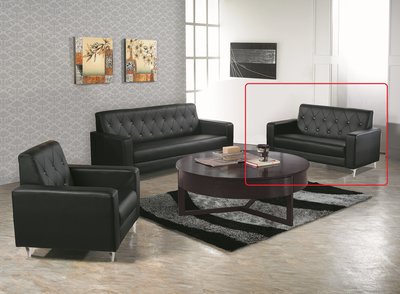 8號店鋪 森寶藝品傢俱f-07品味生活客廳系列157-2 標緻黑皮水鑽雙人座沙發(#203