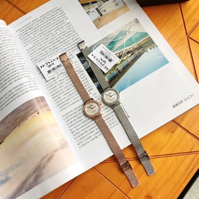 DanDan代購 美國正品 COACH 新款 PARK帕克系施華洛世奇水晶鑲嵌鋼帶石英腕錶 日常生活防水手錶 附購買憑證
