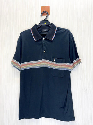 Munsingwear 企鵝 日本製 黑色線條Polo衫(小瑕疵福利品)