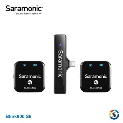 楓笛 Saramonic Blink900 S6【一對二】USB Type-C接頭 無線麥克風 公司貨〔附收納包〕