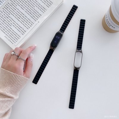 森尼3C-於小米6代智能手環腕帶 3 4 5 6通用款硅膠磁吸錶帶 雙色硅膠-品質保證