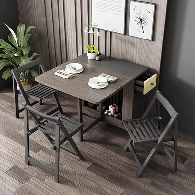餐桌北歐多功能折疊餐桌椅組合現代簡約小戶型家用可伸縮餐桌簡易飯桌