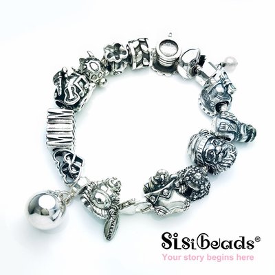 Sisibeads 純銀手鍊 適PANDORA潘朵拉 Beads 純銀珠飾 熊熊聖誕襪 荷蘭品牌 另有一元起標