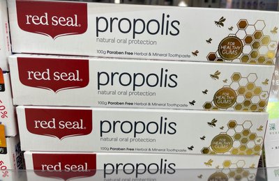 4/9前 一次買2條 單條特價202紐西蘭 red seal 紅印 蜂膠牙膏 最新到期日2025/4/29頁面是單價