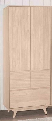 【風禾家具】QT-724-4@LN北歐風橡木色2.7尺三抽衣櫃【台中9400送到家】衣櫥 房間櫃 耐磨木心板製作 傢俱