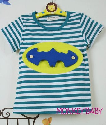 全館滿699免運【MONKEY BABY 】蝙蝠俠圖案造型T恤/男童上衣(2740)
