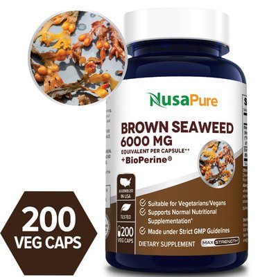 【美國原裝預購】Nusapure Brown Seaweed 褐藻 200顆素食膠囊
