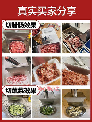 新款德國進口臘肉切片機多功能切臘腸切圈辣椒臘肉臘腸電動商用切片器