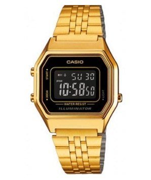 [時間達人] CASIO 卡西歐 金框 黑面 復古金色數字型電子錶 全新原廠公司貨 LA680WGA-1BDF