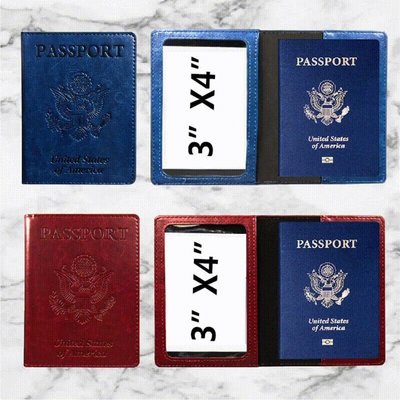 現貨美國護照保護套passport疫苗卡套多種顏色可定pu仿皮革護照夾【規格不同價格不同】