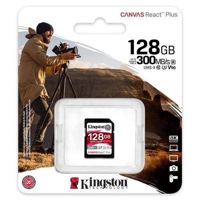 Kingston Canvas React  SDXC 128GB 300MB/s  UHS-II V90 U3 公司貨