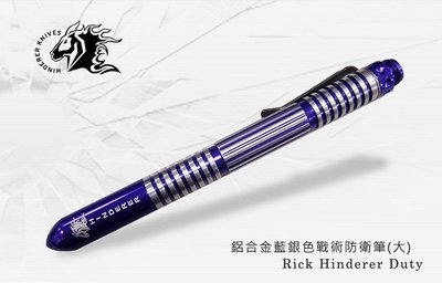 【angel 精品館 】Rick Hinderer DUTY 戰術 大鋁合金 防衛筆 (藍銀色)