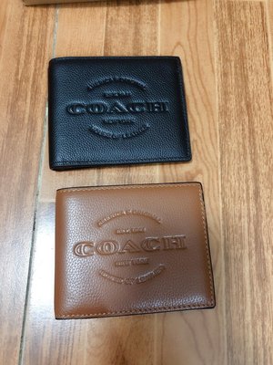 DanDan代購 美國正品 COACH 24647 新款 真皮短夾錢包 對折皮夾 有獨立證件夾 頭層牛皮 附購證