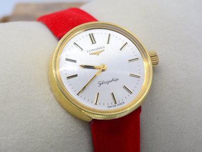 《寶萊精品》Longines 浪琴金白薄圓型手動女子錶