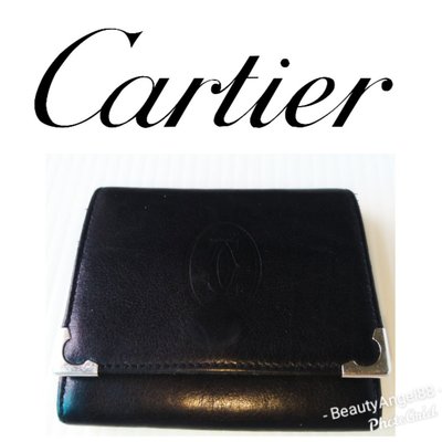 Cartier 扣式 皮夾 零錢包 名牌精品包$328  一元起標 真品古董品 酒紅牛皮 質感零錢包  有LV