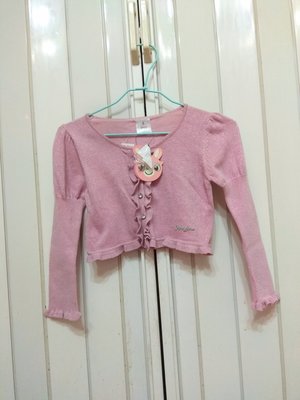 買5送1 零碼童裝 YOYO &amp; NANA 粉色針織 公主長袖 開衫小外套 約身高120公分適穿