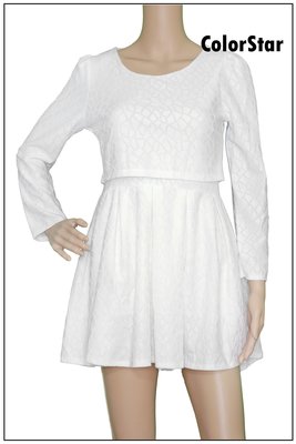 [ColorStar] 日本帶回 白色 素雅 連身洋裝，穿起來素雅大方，外出穿搭好選擇，喜歡白色系美女的千萬不能錯過喔!